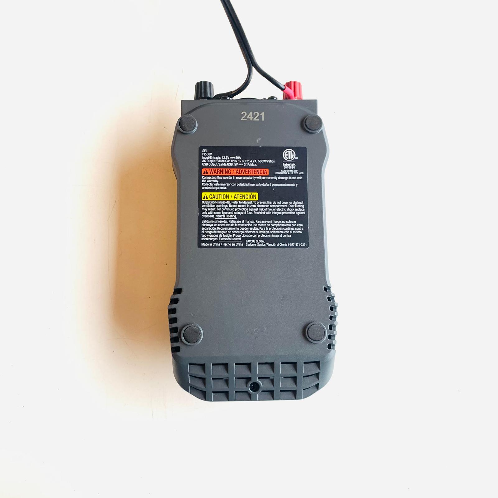 500 Watt Power Inverter, Dual Power Inverter, Two USB Charging Ports (PI500V) 500 Watt Power Inverter, Dual Power Inverter, Two USB Charging Ports (PI500V)